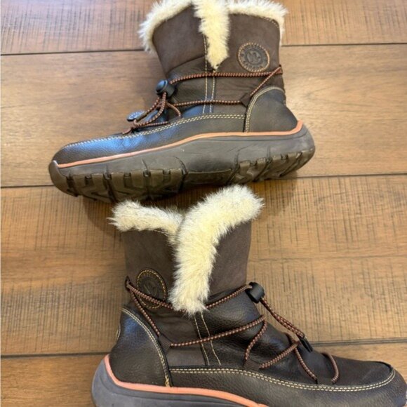 Aquatherm Boots Santana Canada Faux Fur Winter Boot Women’s Size 10 Brown EUC - Picture 5 of 11